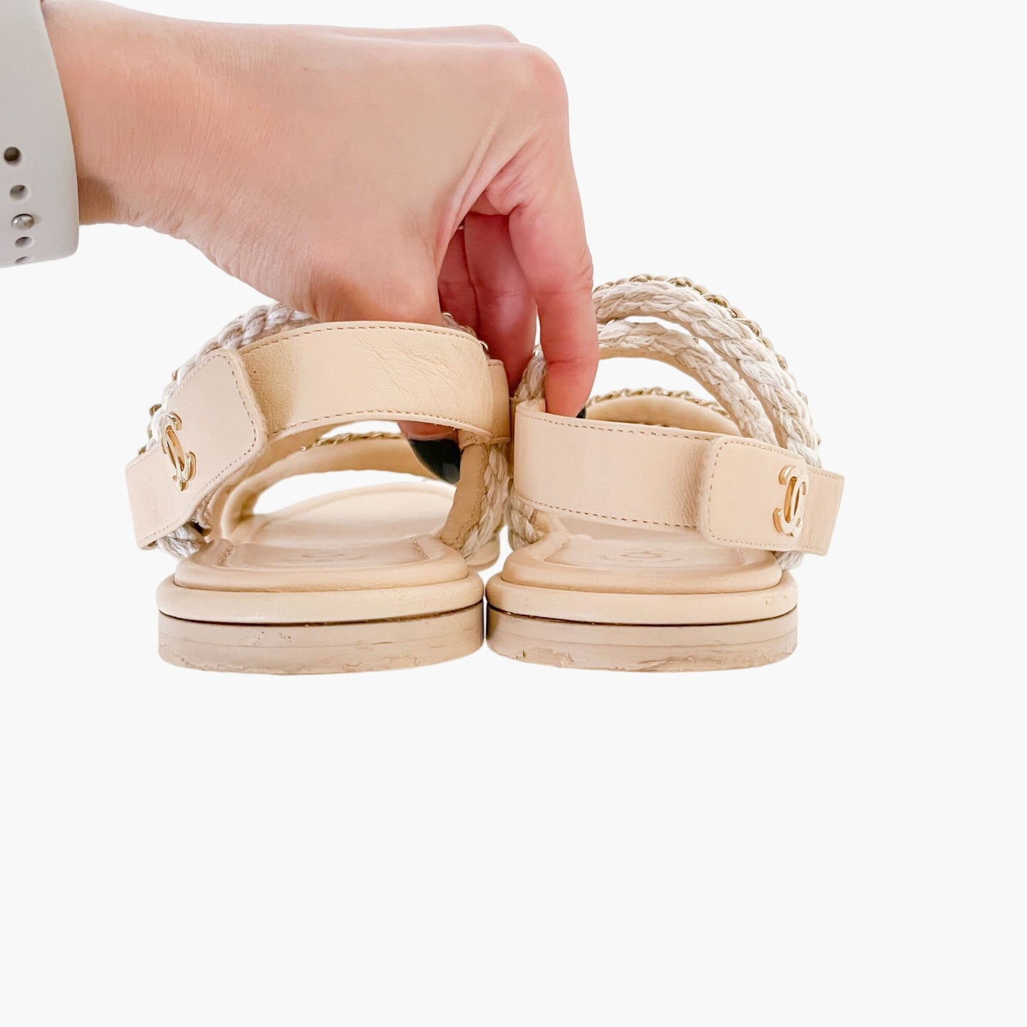 Chanel Spring/Summer 2022 Gladiator Sandals in Beige Size 37