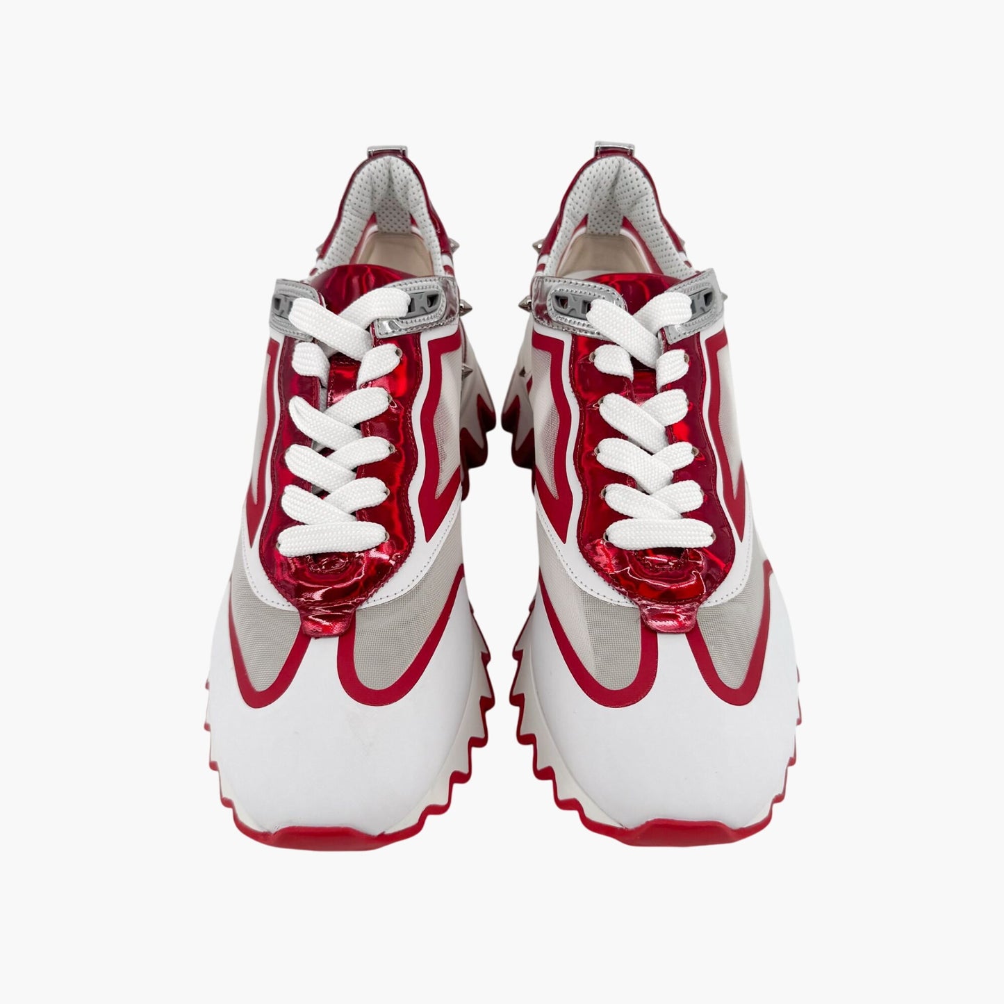 Christian Louboutin Sharkina Sneakers White Red Mesh – Size 39.5