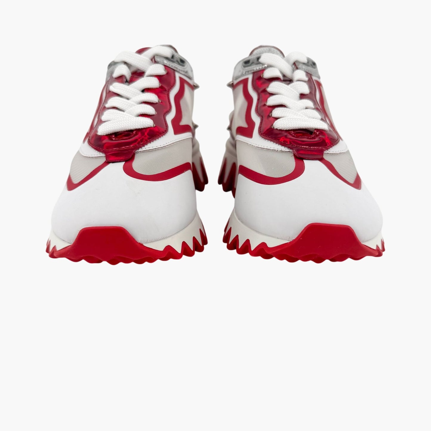 Christian Louboutin Sharkina Sneakers White Red Mesh – Size 39.5
