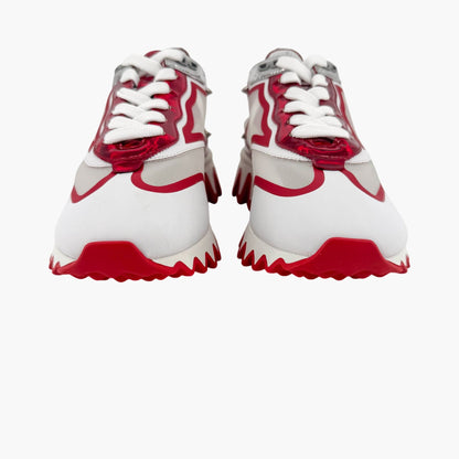 Christian Louboutin Sharkina Sneakers White Red Mesh – Size 39.5