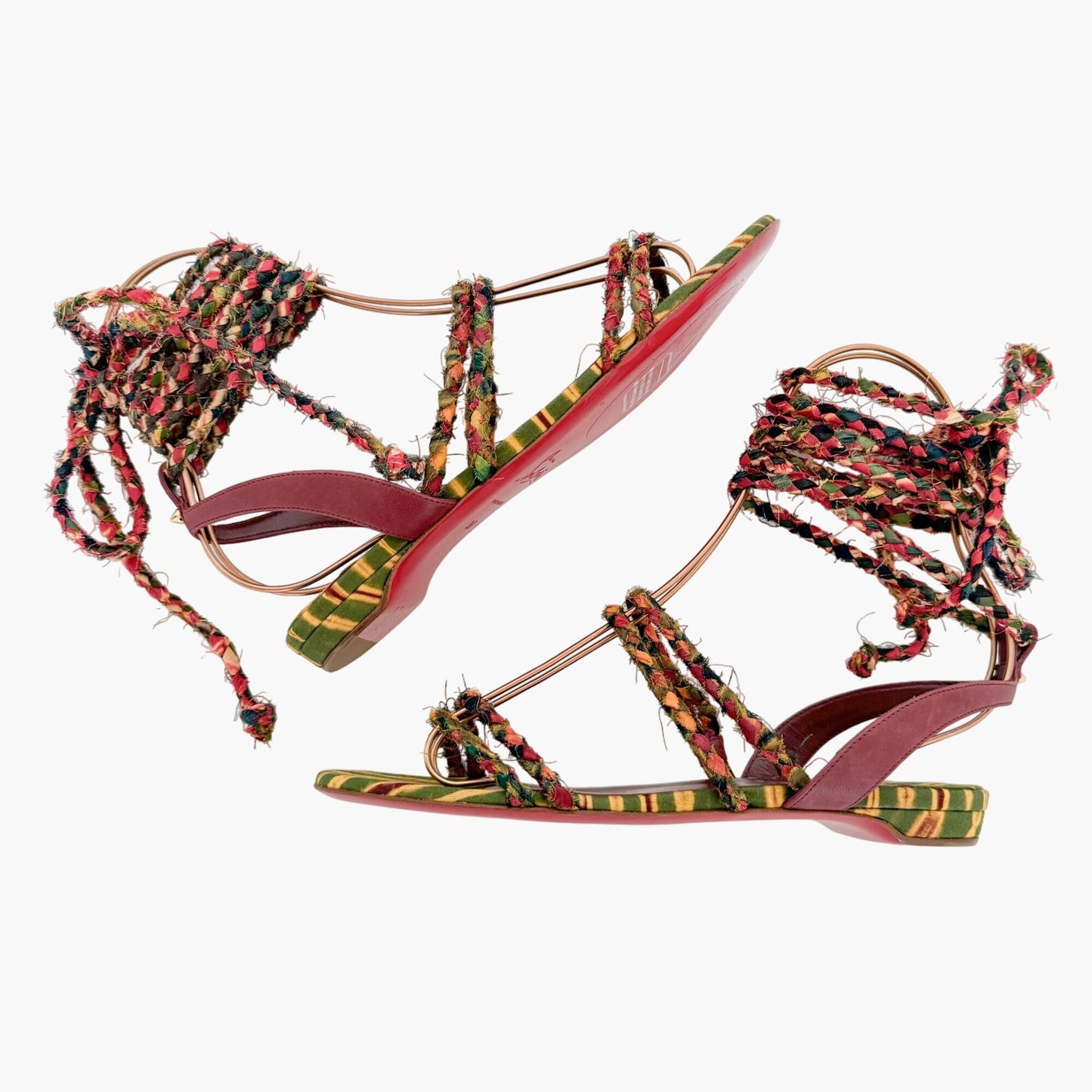 Christian Louboutin Maryam Lace Up Braided Sandals Size 37