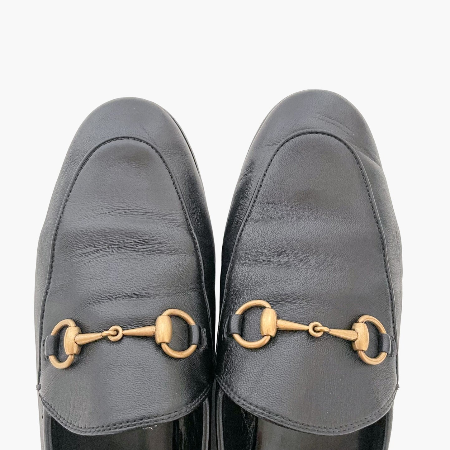 Gucci Brixton Horsebit Loafer in Black Leather Size 38.5