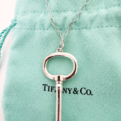 Tiffany & Co. Large Oval Key Pendant Necklace in Sterling Silver