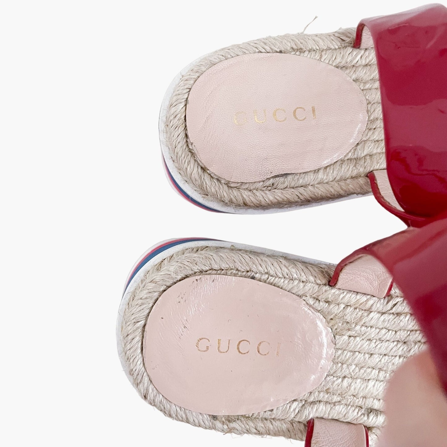 Gucci Sefir Espadrille Flatform Sandals in Red Gingham Size 38