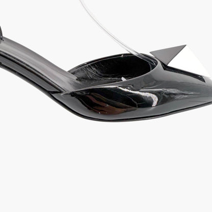 Valentino Garavani One Stud Pumps in Black Patent Leather Size 38