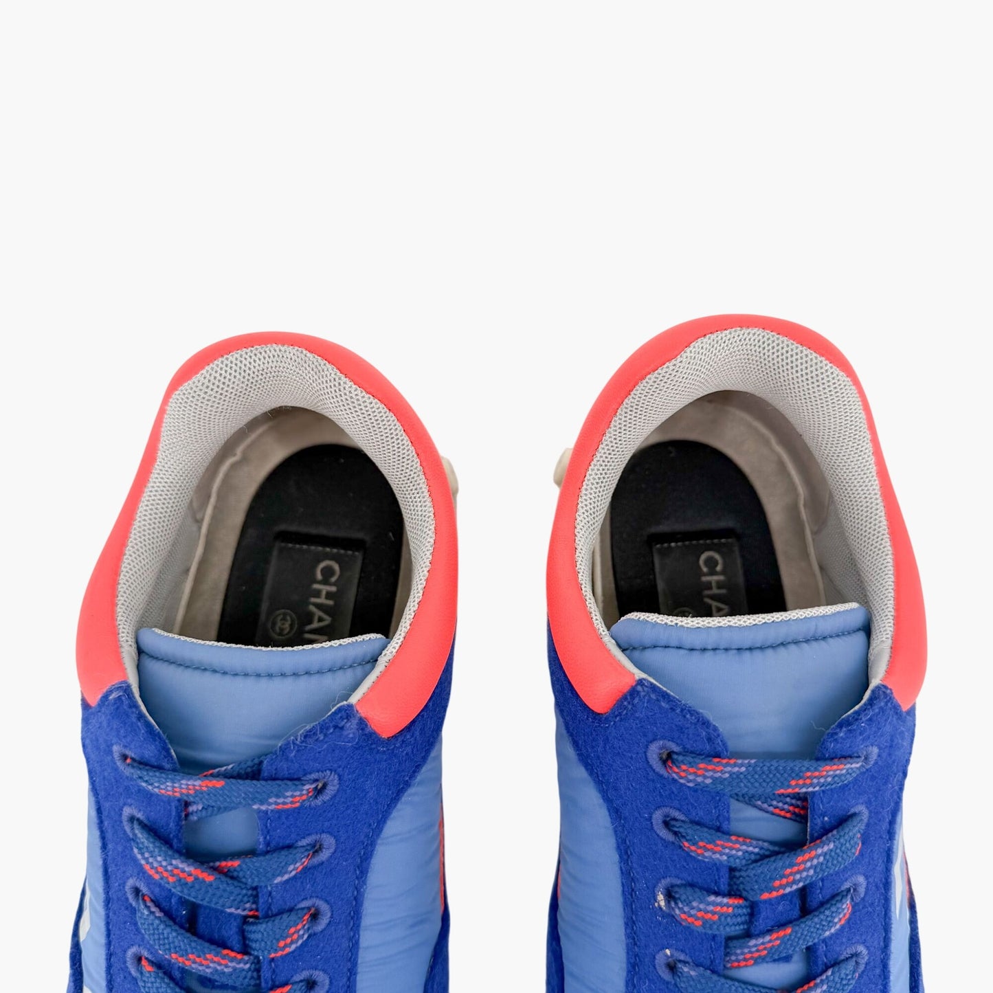 Chanel CC Logo Sneakers Blue Pink Size 38.5