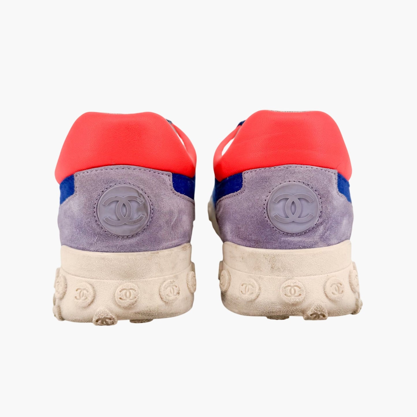 Chanel CC Logo Sneakers Blue Pink Size 38.5