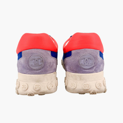 Chanel CC Logo Sneakers Blue Pink Size 38.5