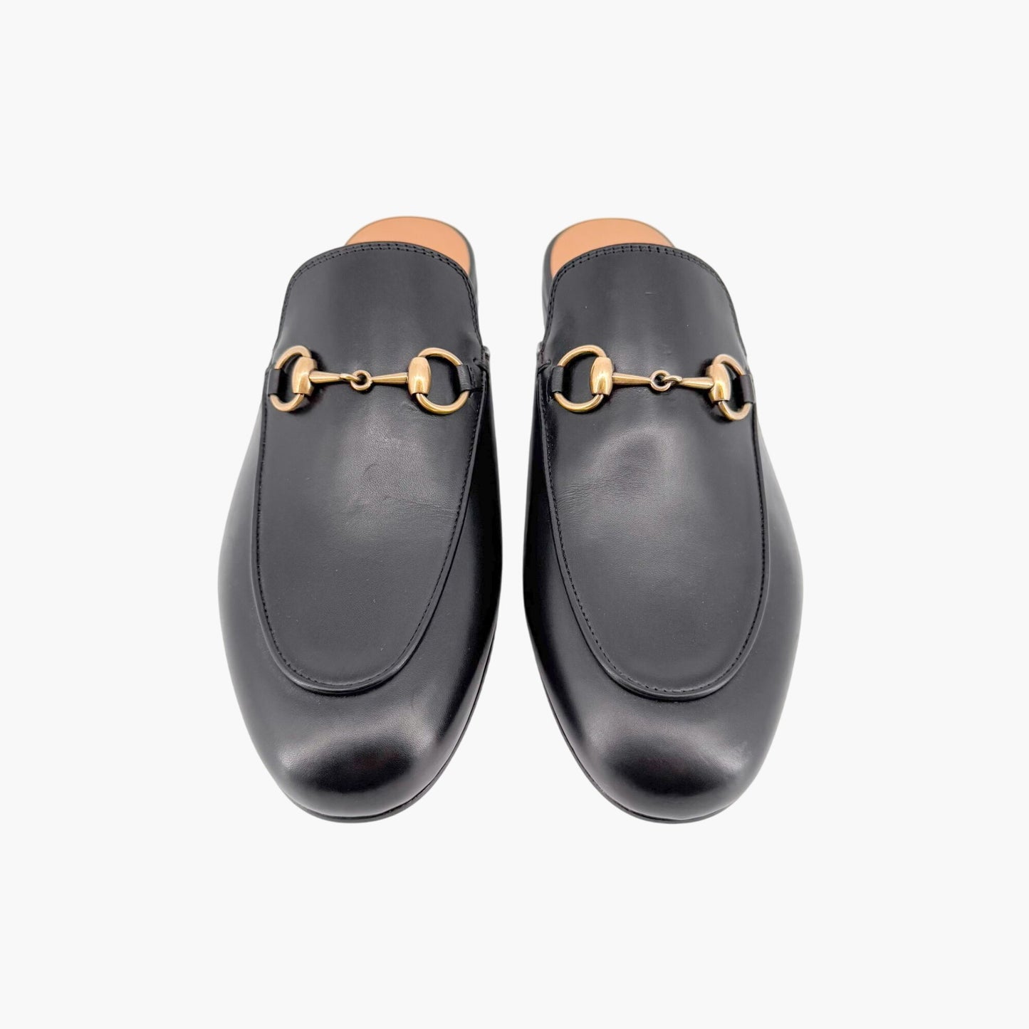 Gucci Princetown Horsebit Loafer Mule in Black Leather Size 36.5