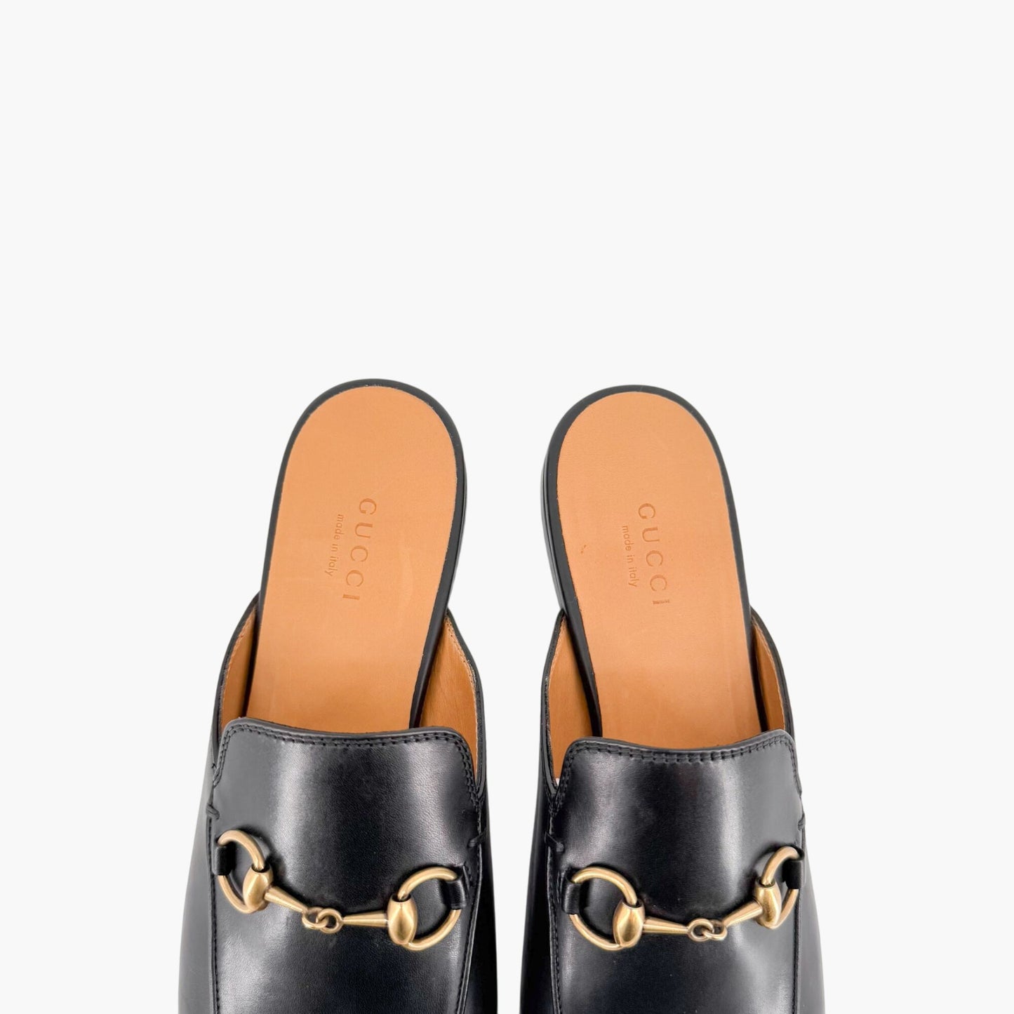 Gucci Princetown Horsebit Loafer Mule in Black Leather Size 36.5