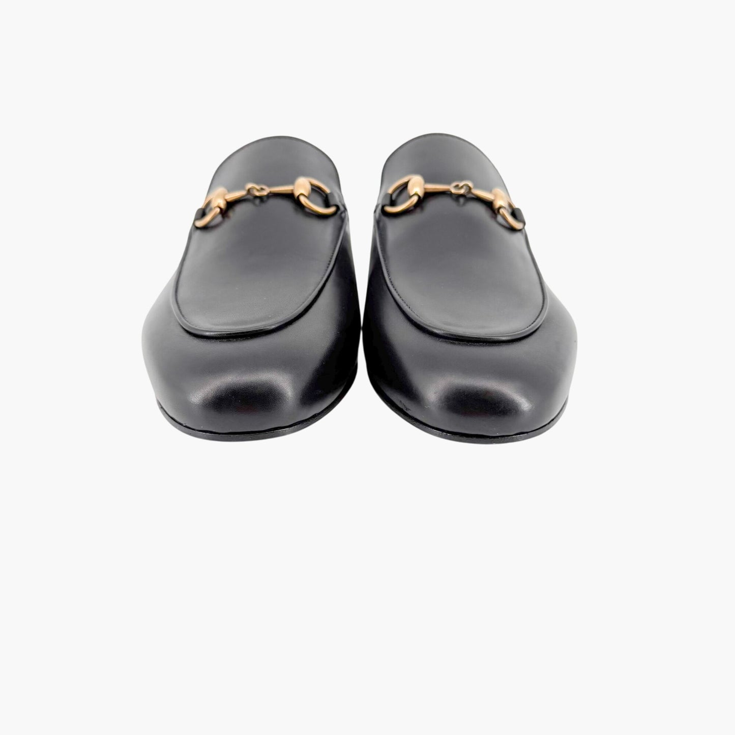 Gucci Princetown Horsebit Loafer Mule in Black Leather Size 36.5