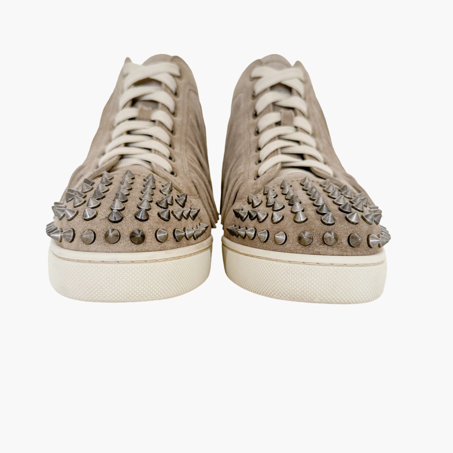 Christian Louboutin Coachelita Spikes Flat Sneakers in Beige Suede Size 39