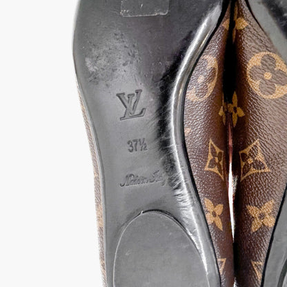 Louis Vuitton Fetish Cap Toe Ballet Flats in Brown Monogram Canvas Size 37.5