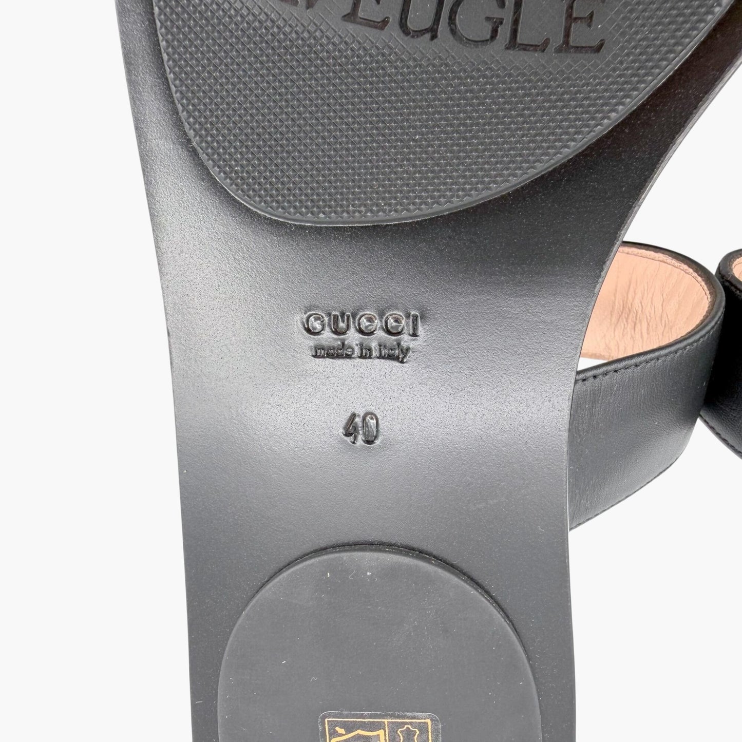Gucci Marmont GG Thong Sandals in Black Leather Size 40
