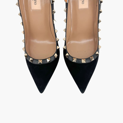 Valentino Garavani Rockstud Black Suede Pumps – Size 37.5