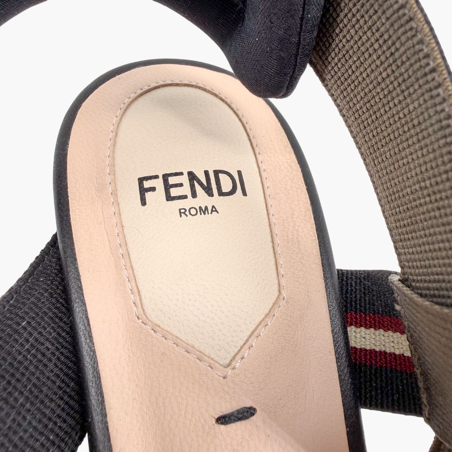 Fendi Colibri FF Mesh Slingback Pumps Size 37.5