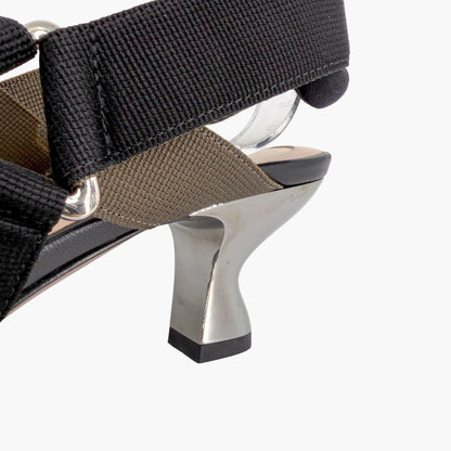 Fendi Colibri FF Mesh Slingback Pumps Size 37.5