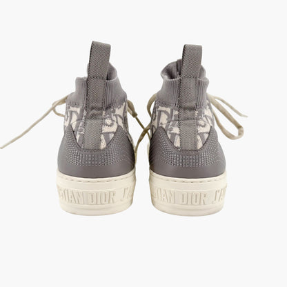 Christian Dior Walk'n'Dior High Top Sneakers in Gray Oblique Technical Mesh & Leather Size 39