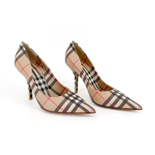 Burberry Aubri Archive Pumps Beige Vintage Check Size 37