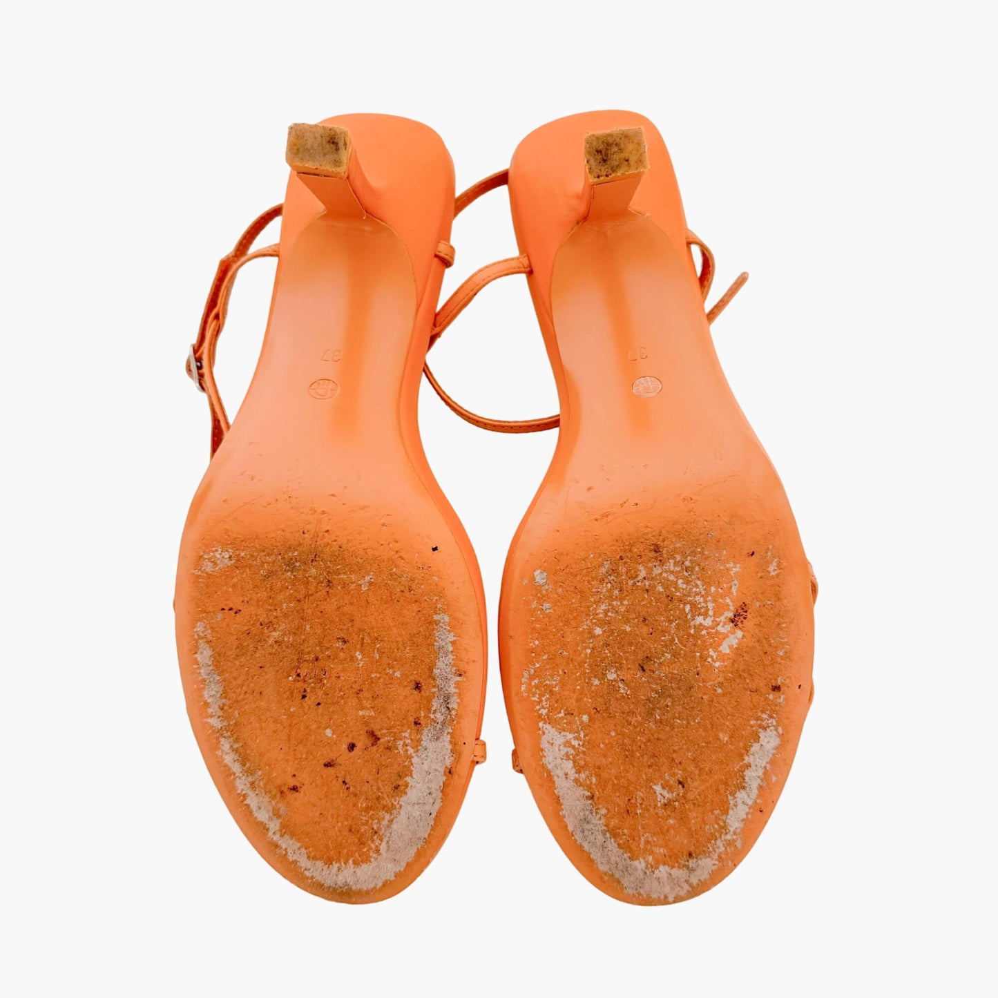 The Row Bare Sandal in Orange Leather Size 37