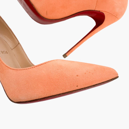 Christian Louboutin So Kate 120 Pumps in Orange Suede Size 38