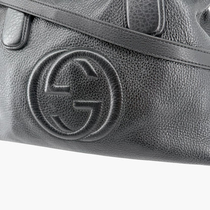 Gucci Soho GG Tassel Bag Black Pebbled Leather