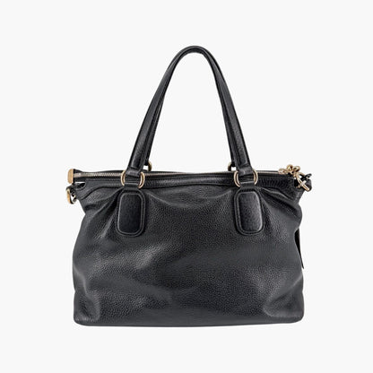 Gucci Soho GG Tassel Bag Black Pebbled Leather