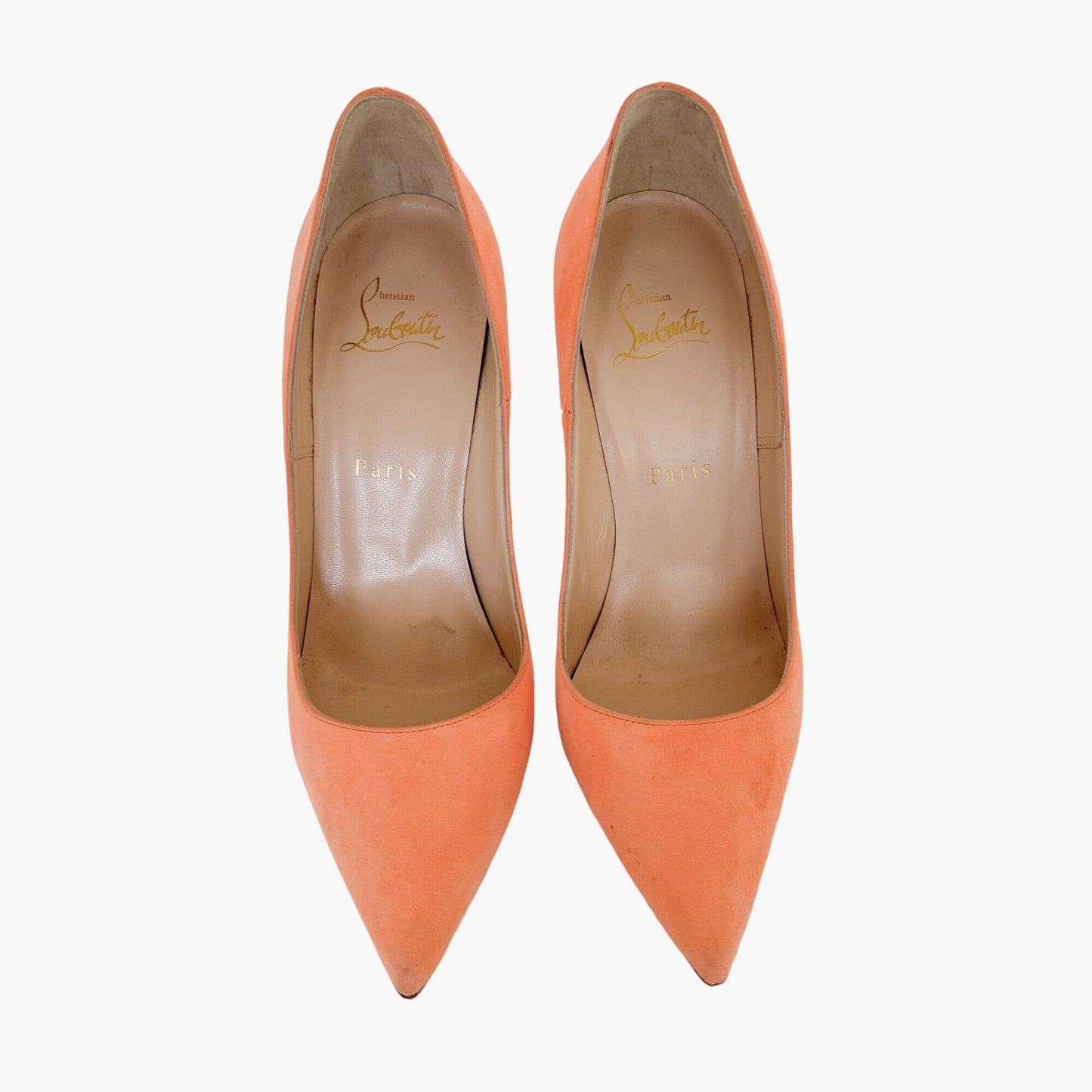 Christian Louboutin So Kate 120 Pumps in Orange Suede Size 38