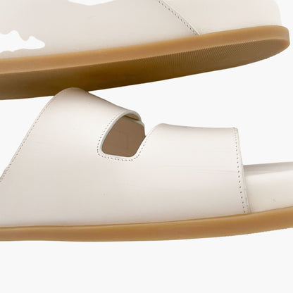 Valentino Garavani One Stud Flat Sandals in Ivory Size 38.5