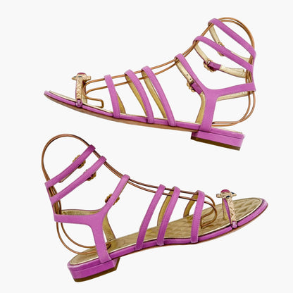 Chanel Toe Ring Gladiator Sandals in Purple Size 39