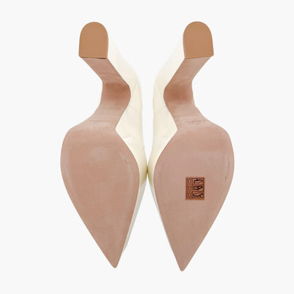 Valentino Garavani Tan-Go Platform Pumps in White Patent Leather Size 41