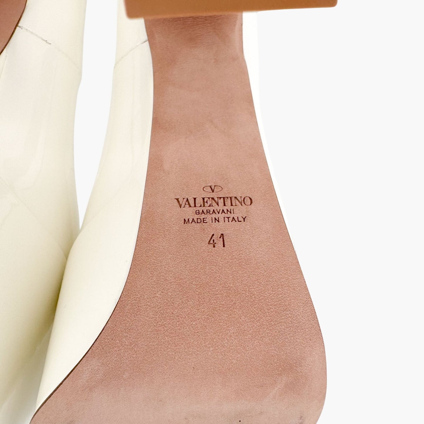 Valentino Garavani Tan-Go Platform Pumps in White Patent Leather Size 41