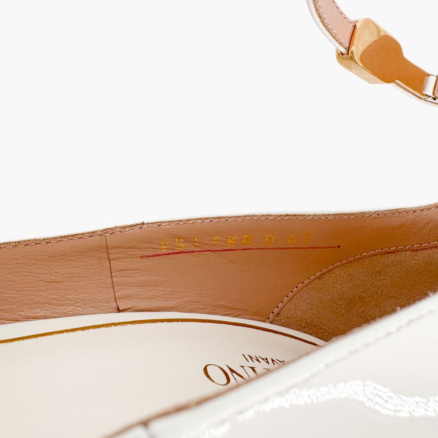 Valentino Garavani Tan-Go Platform Pumps in White Patent Leather Size 41