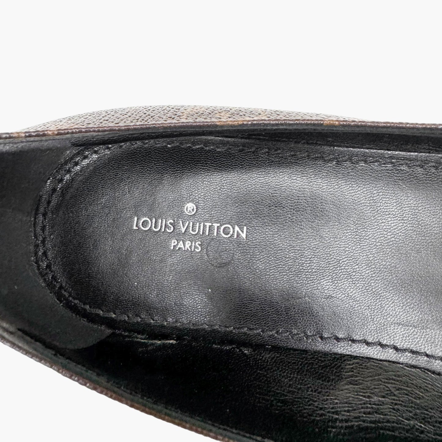 Louis Vuitton Fetish Cap Toe Ballet Flats in Brown Monogram Canvas Size 37.5