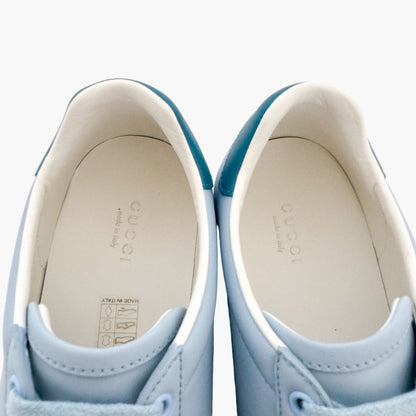 Gucci Ace GG Interlock Sneakers in Light Blue Leather Size 37.5