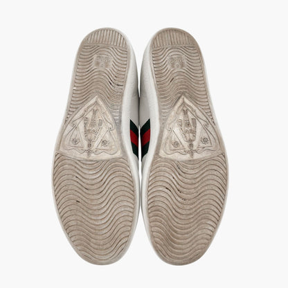 Gucci Ace Bee Sneakers in White Leather with Web Stripe – Size 41