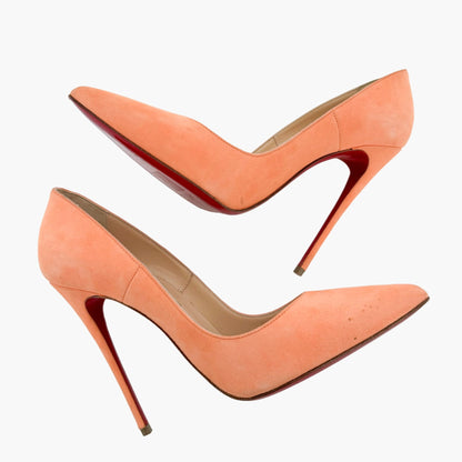 Christian Louboutin So Kate 120 Pumps in Orange Suede Size 38