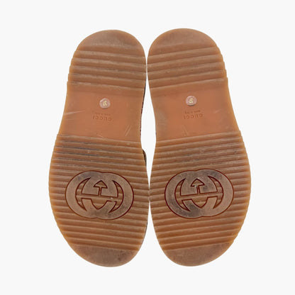 Gucci Angelina Platform Slide Sandals Beige GG Canvas Size 37