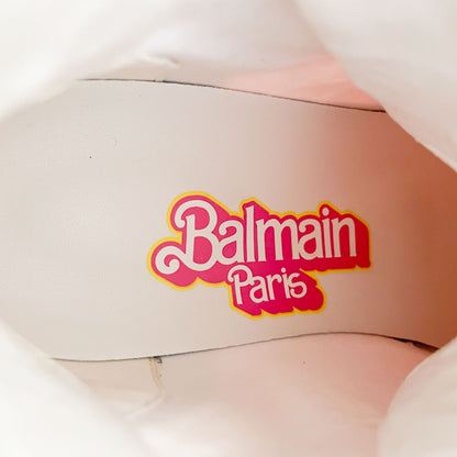 Balmain Barbie B Court Monogram High Top Sneakers Size 36