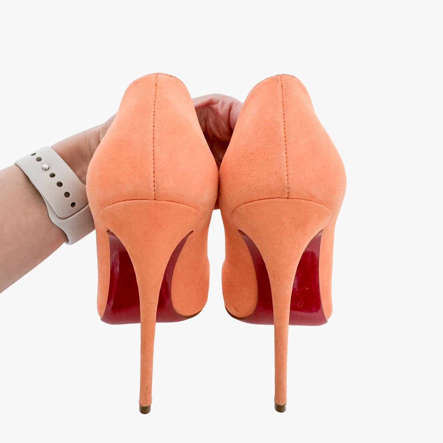 Christian Louboutin So Kate 120 Pumps in Orange Suede Size 38