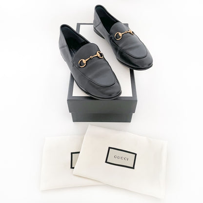 Gucci Brixton Horsebit Loafer in Black Leather Size 38.5