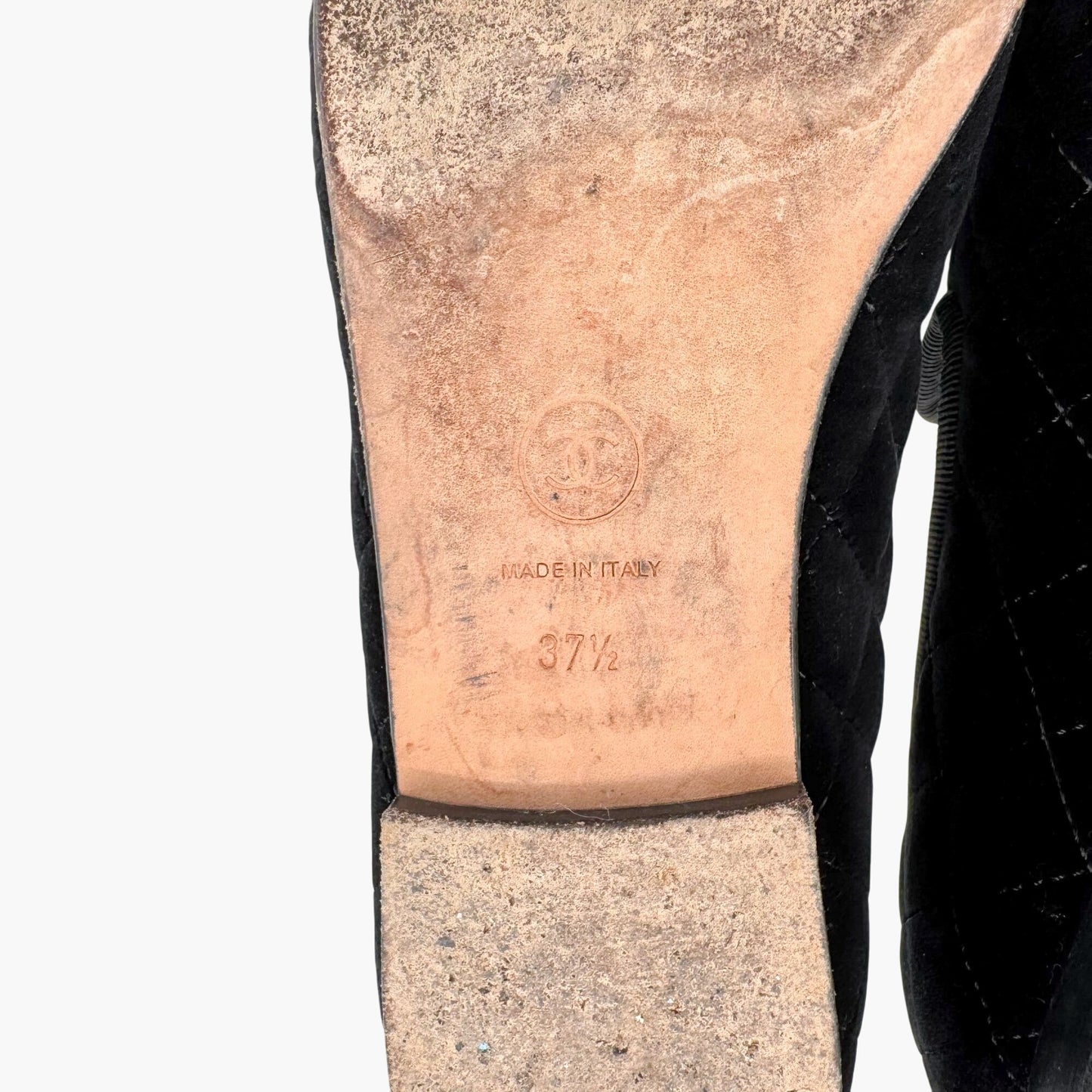 Chanel CC Cap Toe Quilted Loafers in Black Velvet Size 37.5