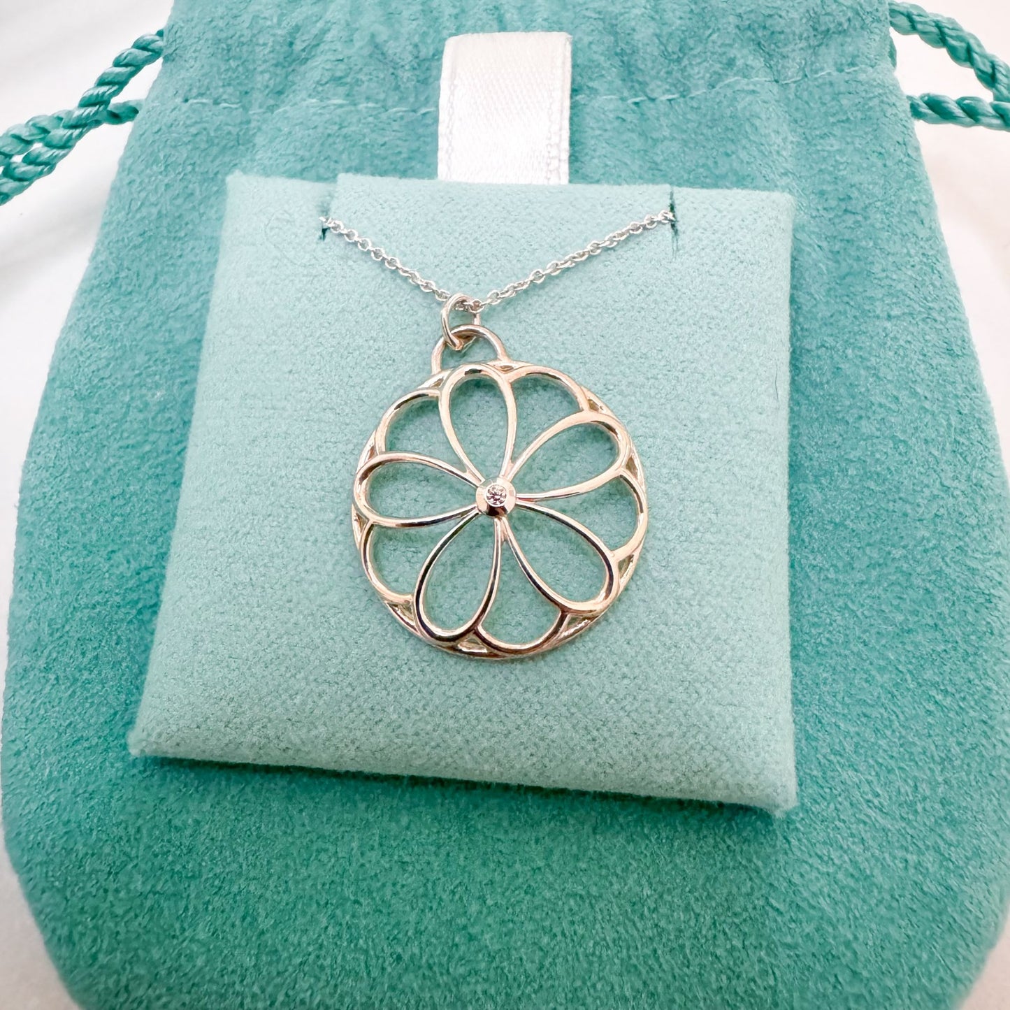 Tiffany & Co. Garden Flower Diamond Necklace in Sterling Silver
