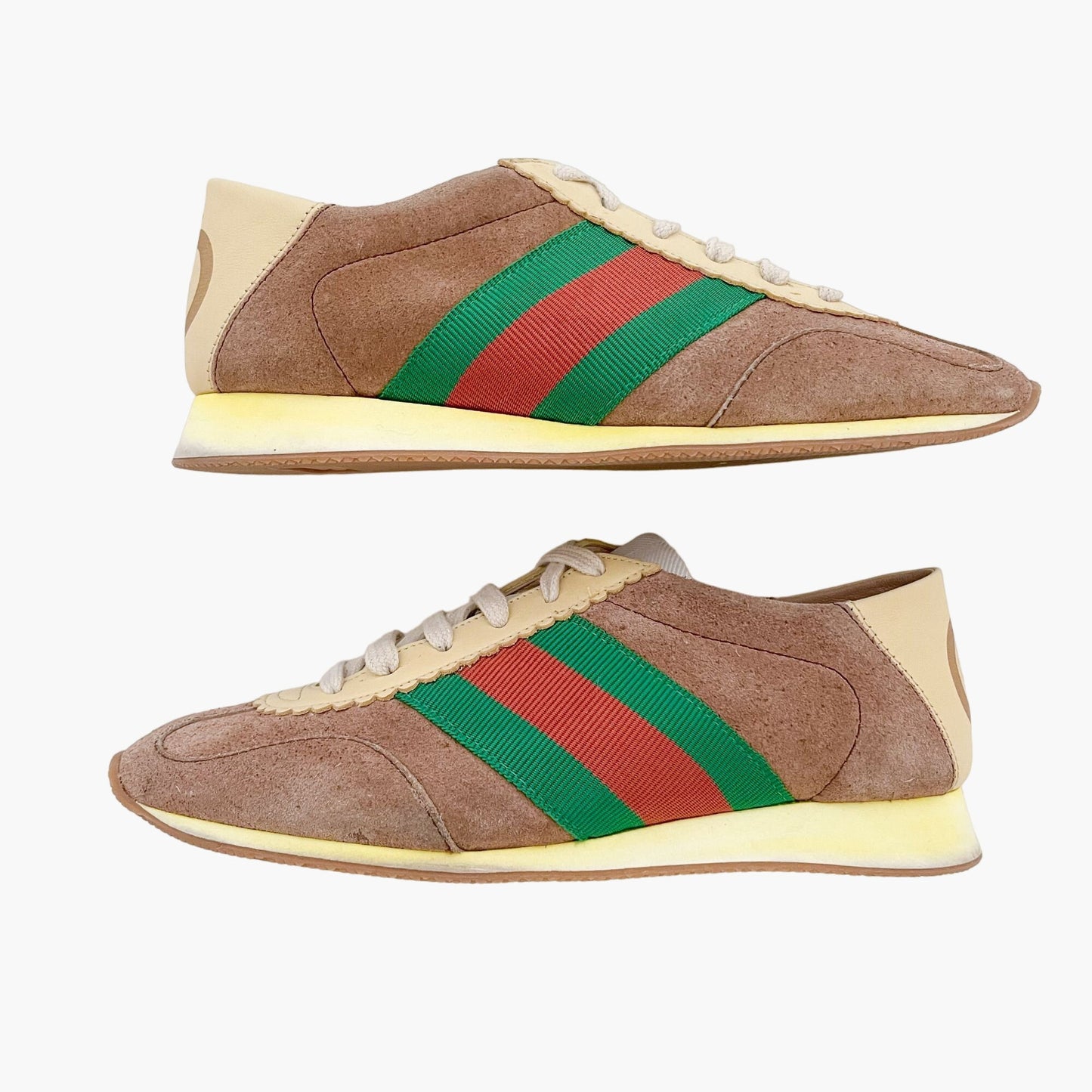 Gucci Rocket Collapsible Sneakers in Tan Suede Size 36