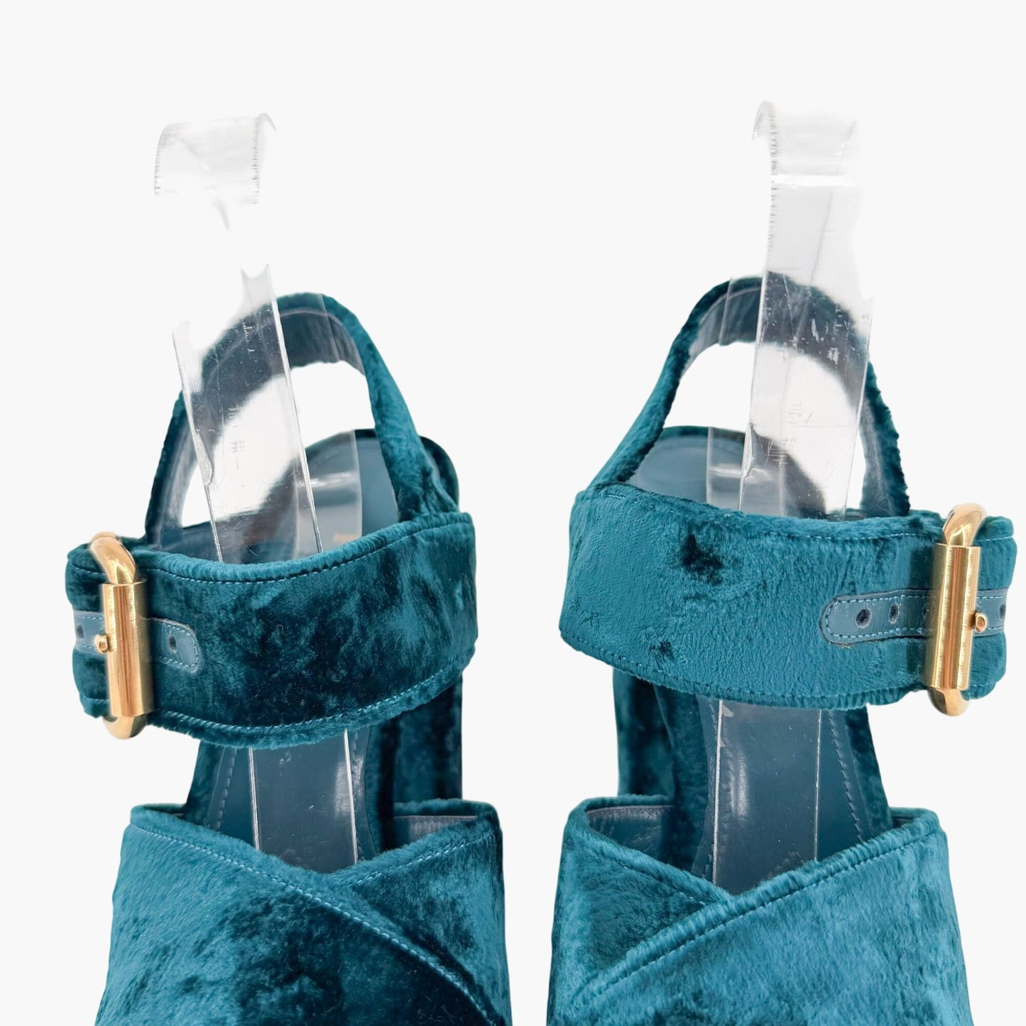 Prada Velvet Platform Sandals Blue Size 40
