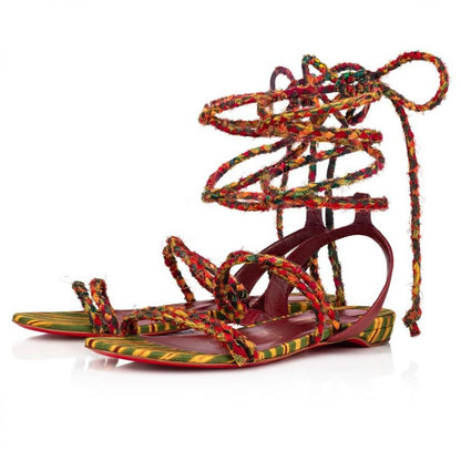 Christian Louboutin Maryam Lace Up Braided Sandals Size 37