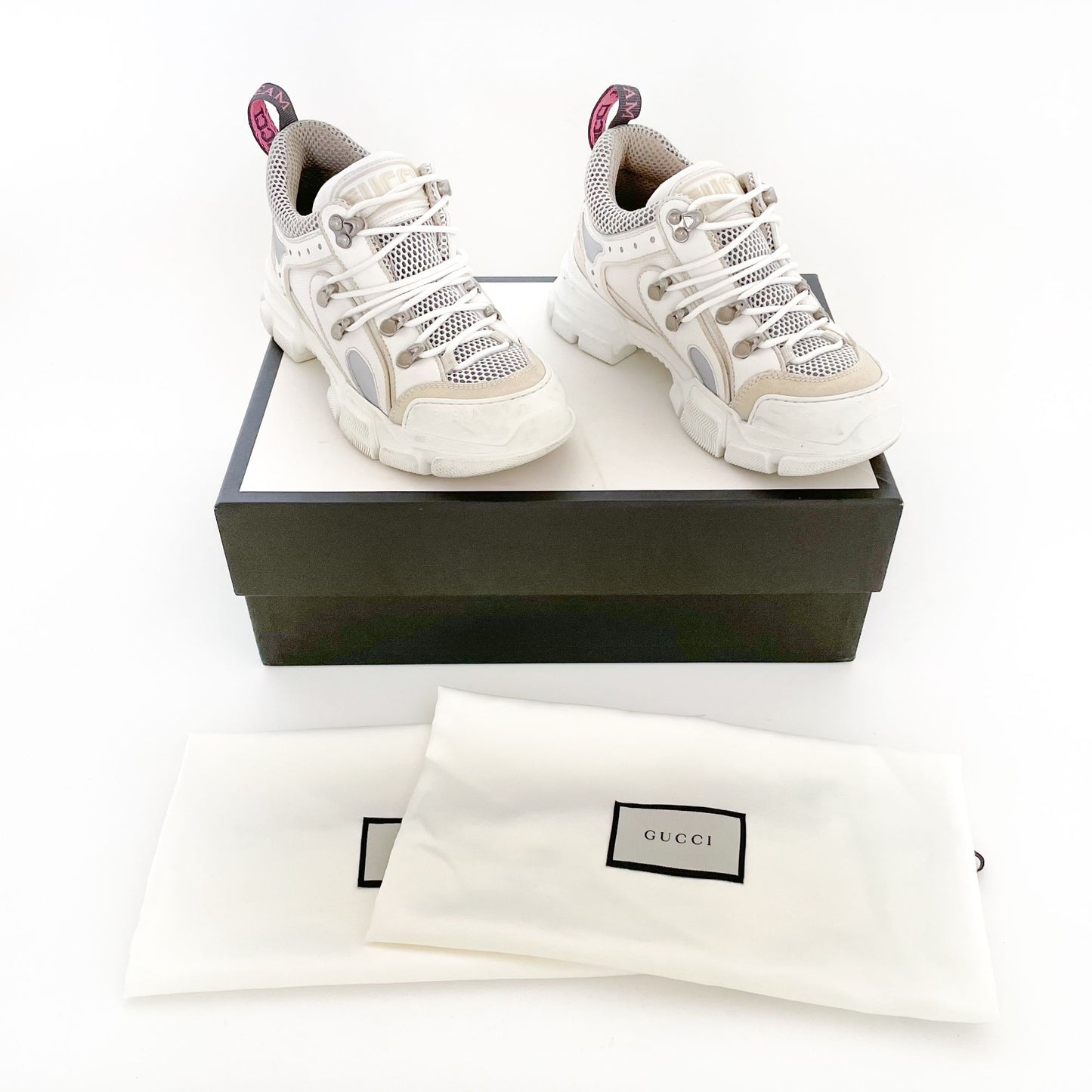 Gucci Flashtrek Sneakers in White Size 36