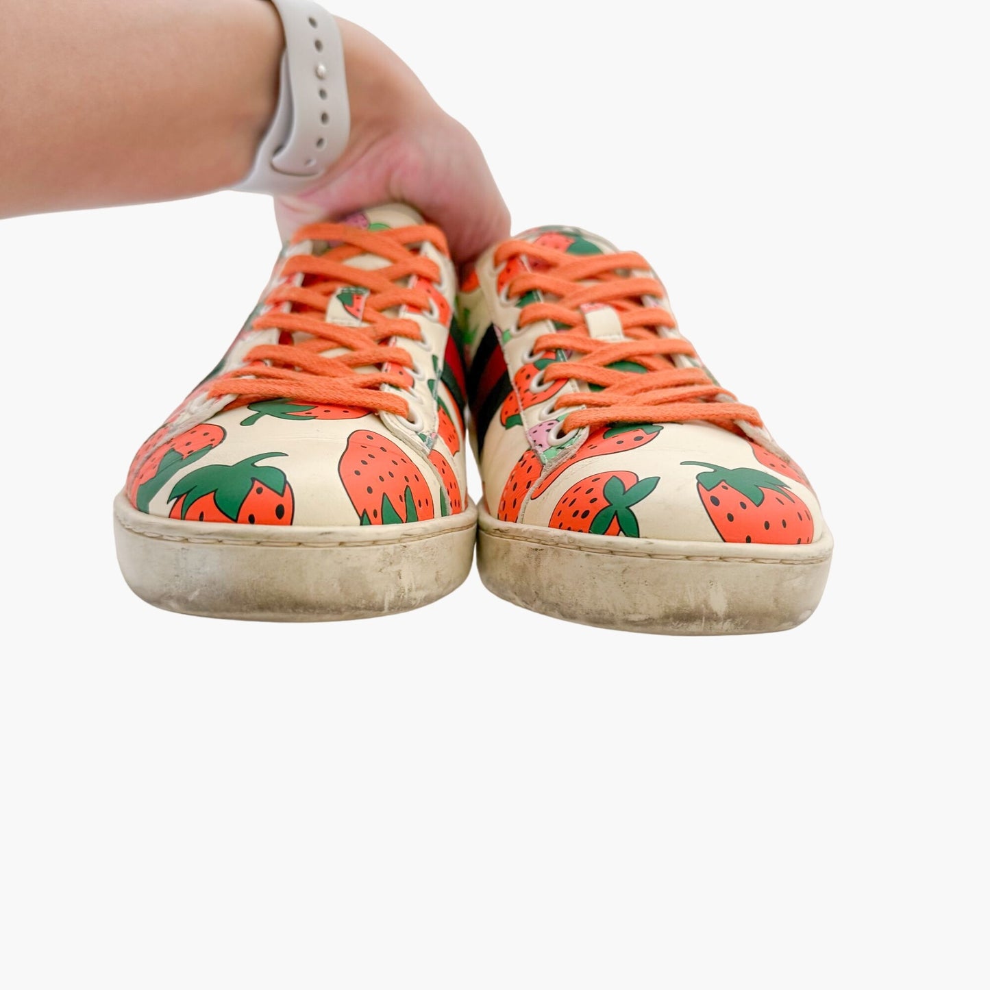 Gucci Ace Sneakers in Strawberry Cream Size 37