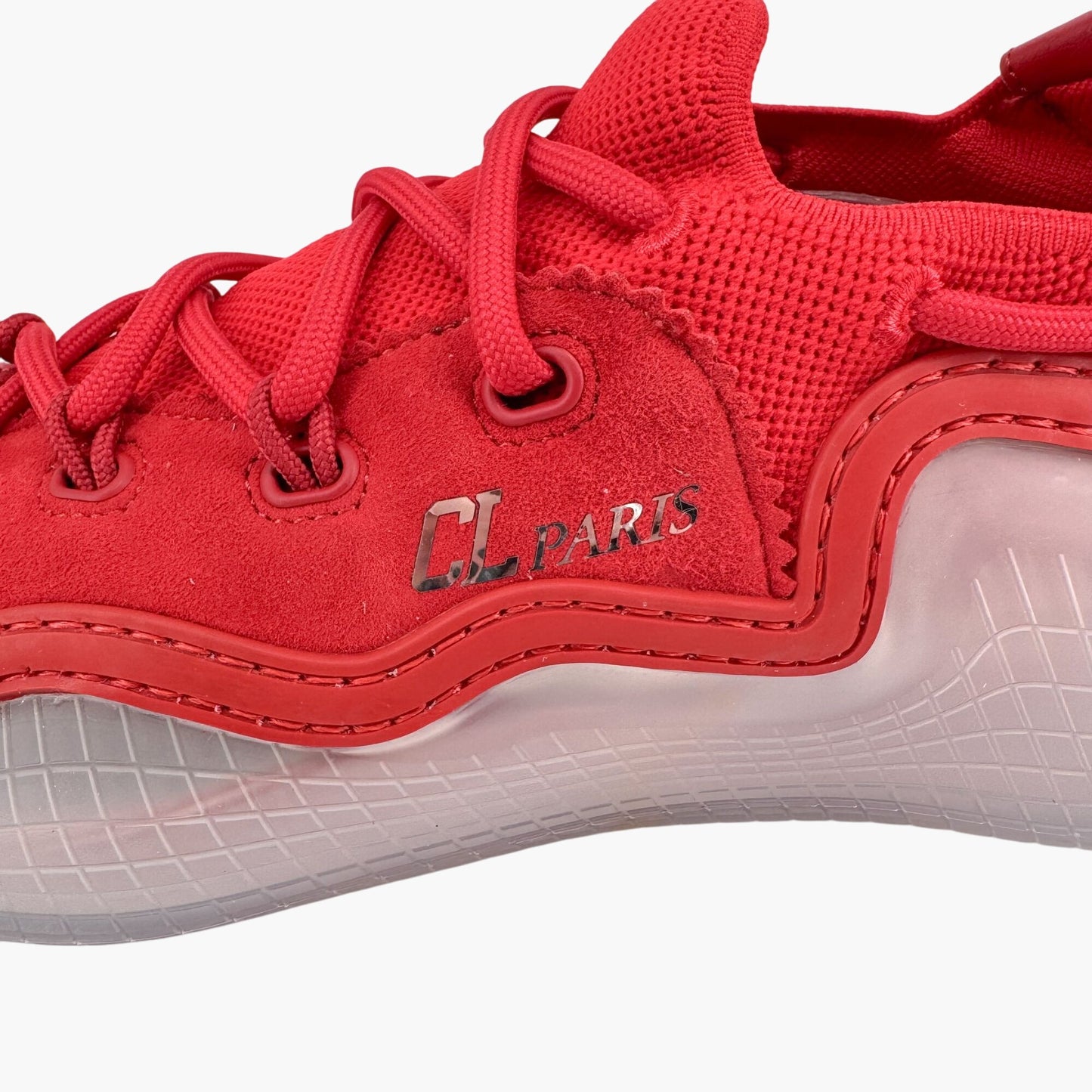 Christian Louboutin Arpoador Drawstring Sneakers in Red Suede Size 39.5
