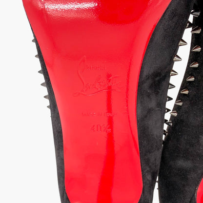 Christian Louboutin Anjalina 85 Spike Pumps Black Suede Size 40.5